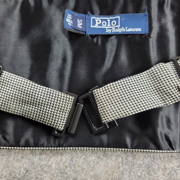 Polo Ralph Lauren Vintage Houndstooth Tuxedo Silk Cummerbund Black White S/M - Picture 6 of 9